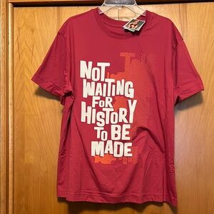 “Not Waiting For History To Be Made” Red T-Shirt Size XXL Black History